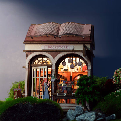 DIY Miniature House Kit: Bookstore