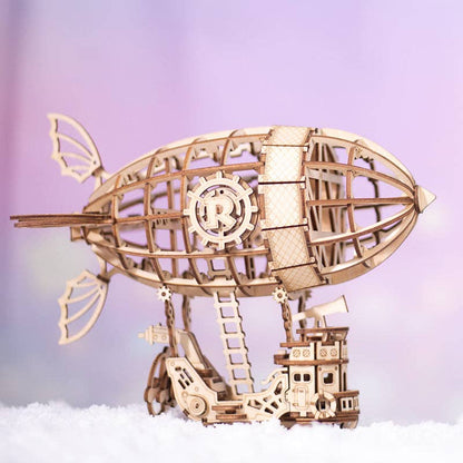 3D Laser Cut Wooden Puzzle: Airship