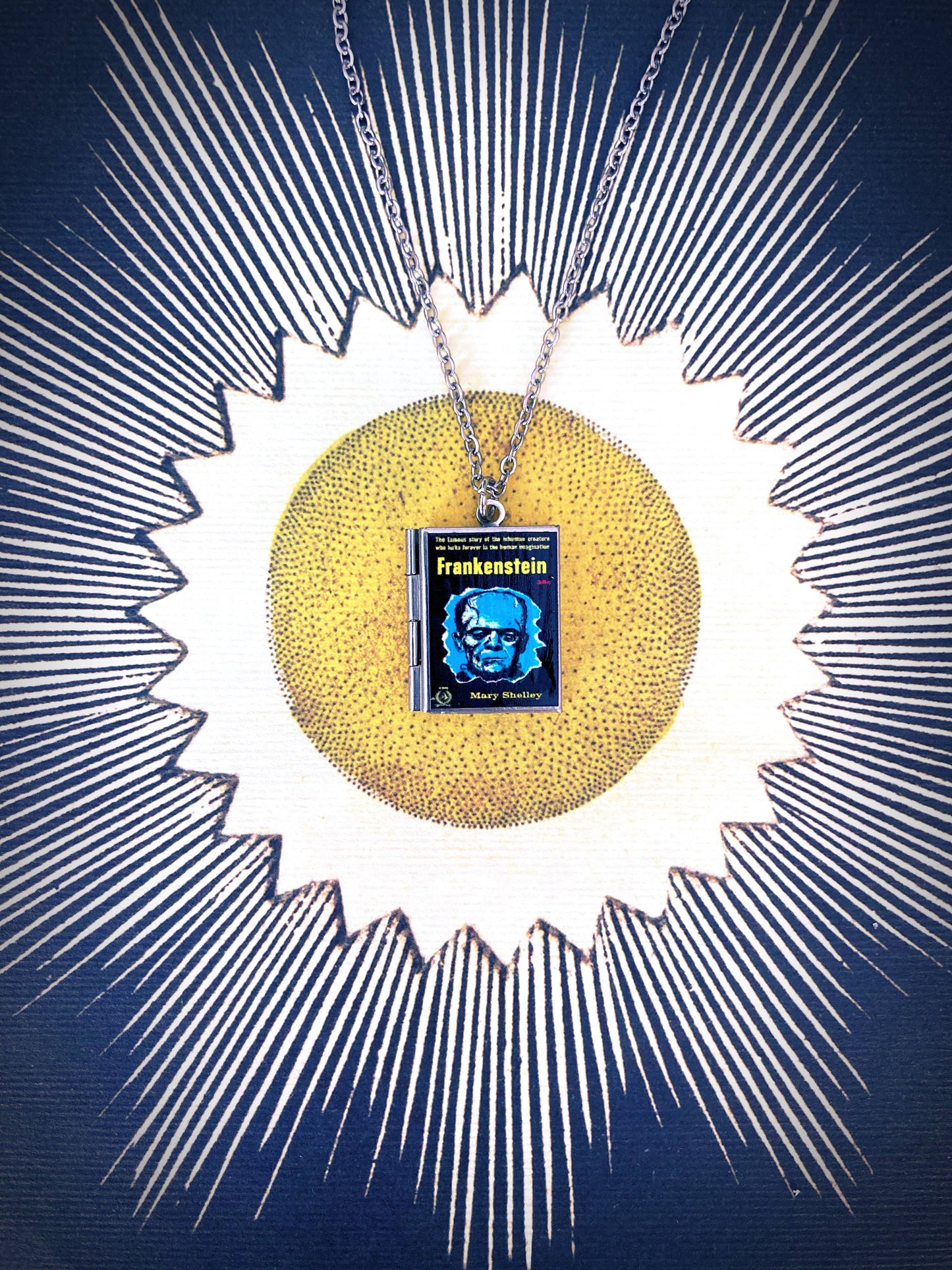 Book Locket Frankenstein : Stainless Steel