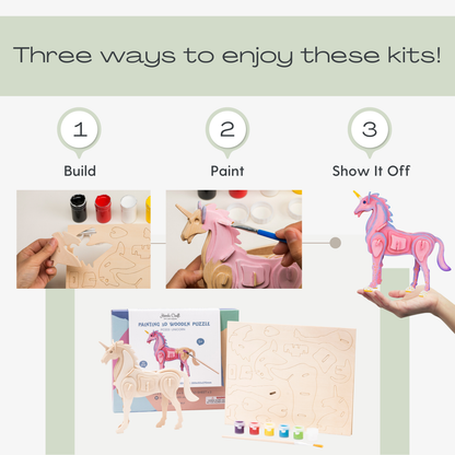 3D Wooden Puzzles (with paint) Kits: Butterfly