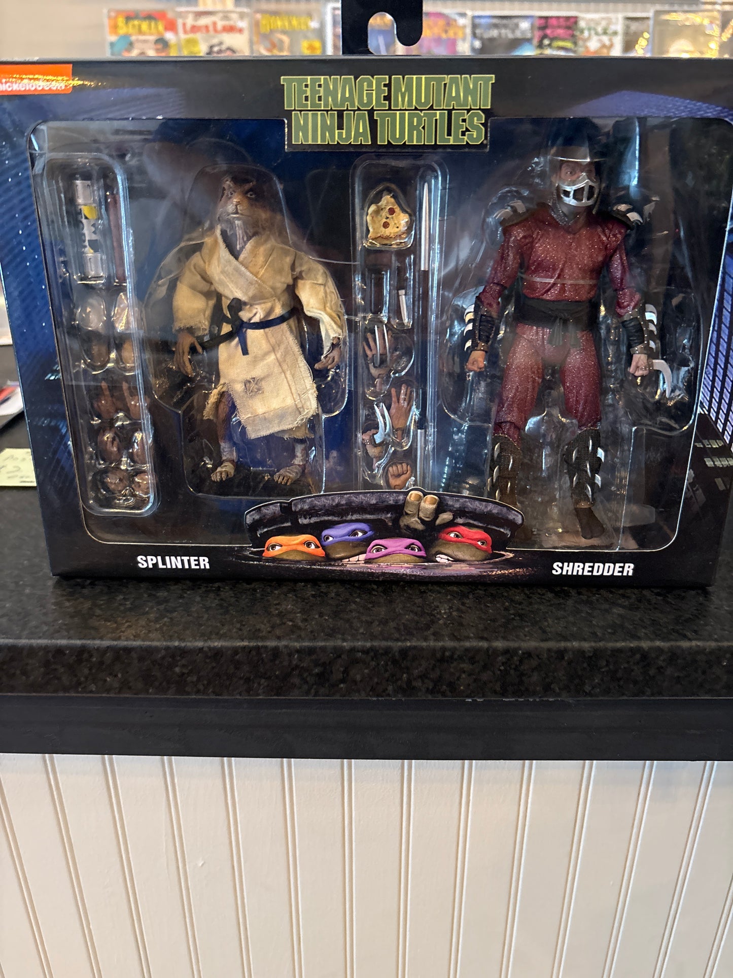NECA Tmnt 1990 movie master splinter, and the Shredder two pack