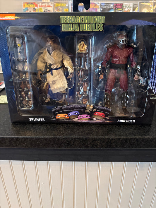 NECA Tmnt 1990 movie master splinter, and the Shredder two pack