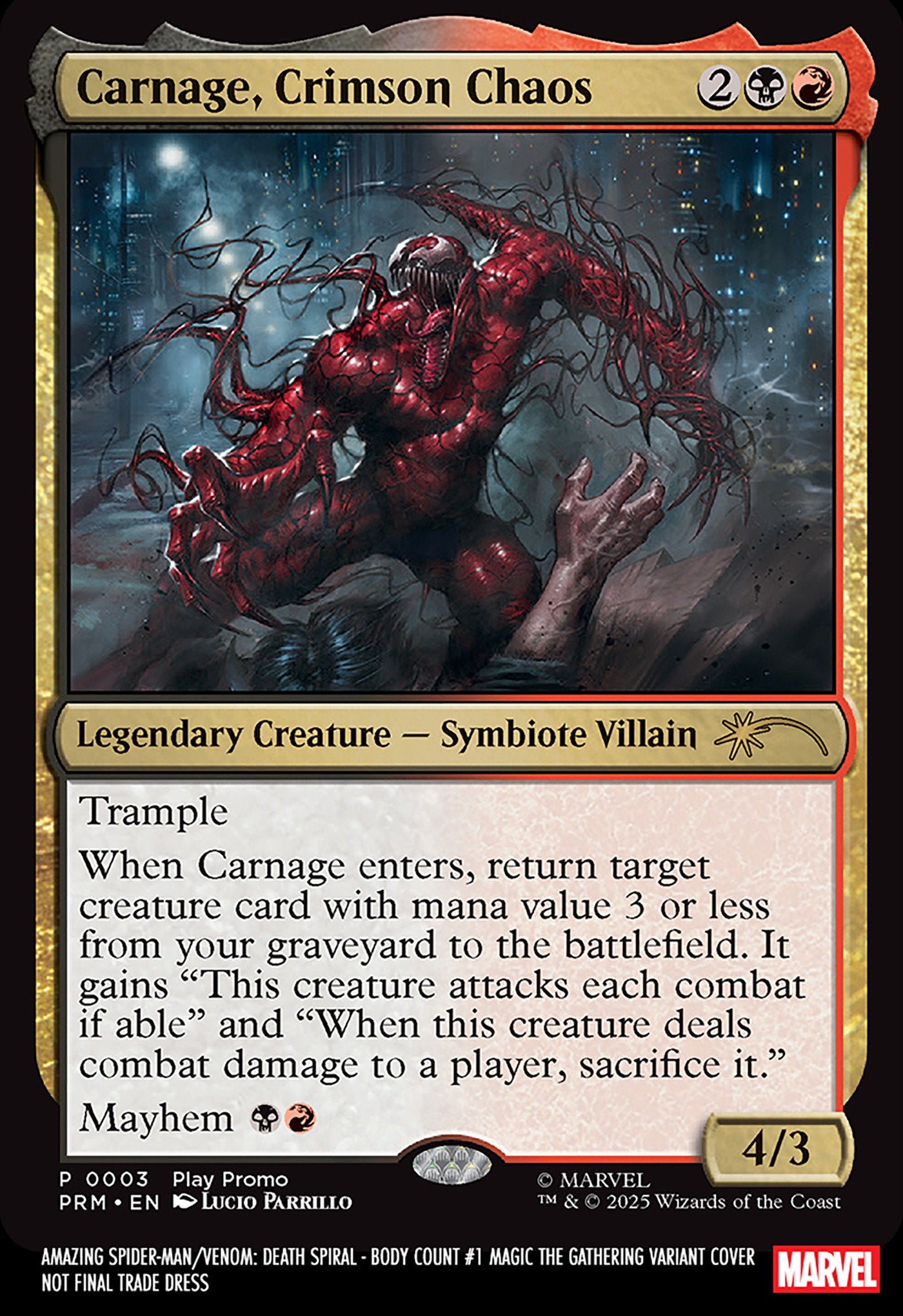 Amazing Spider-Man/Venom: Death Spiral   Body Count #1 Lucio Parrillo Magic: The Gathering Variant [Ds]