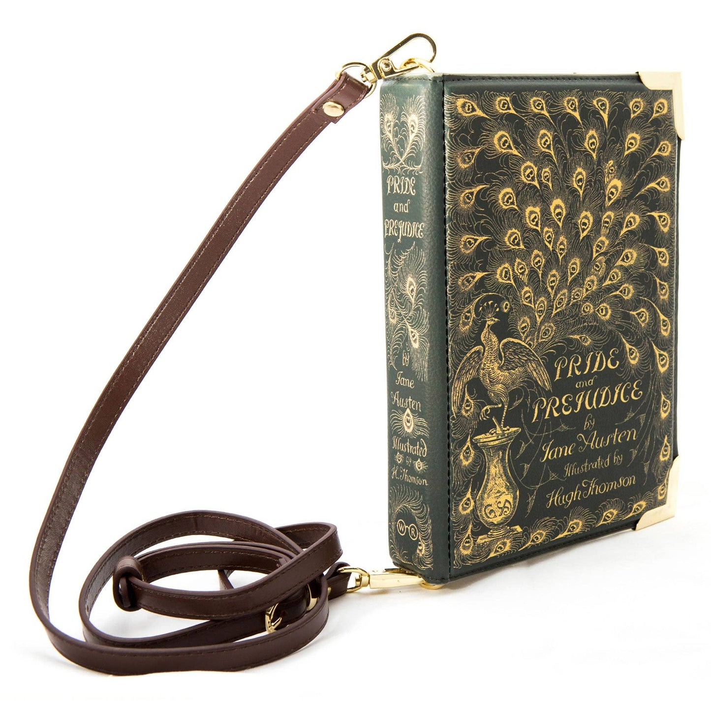 Pride and Prejudice Green Book Crossbody Clutch Handbag: Small