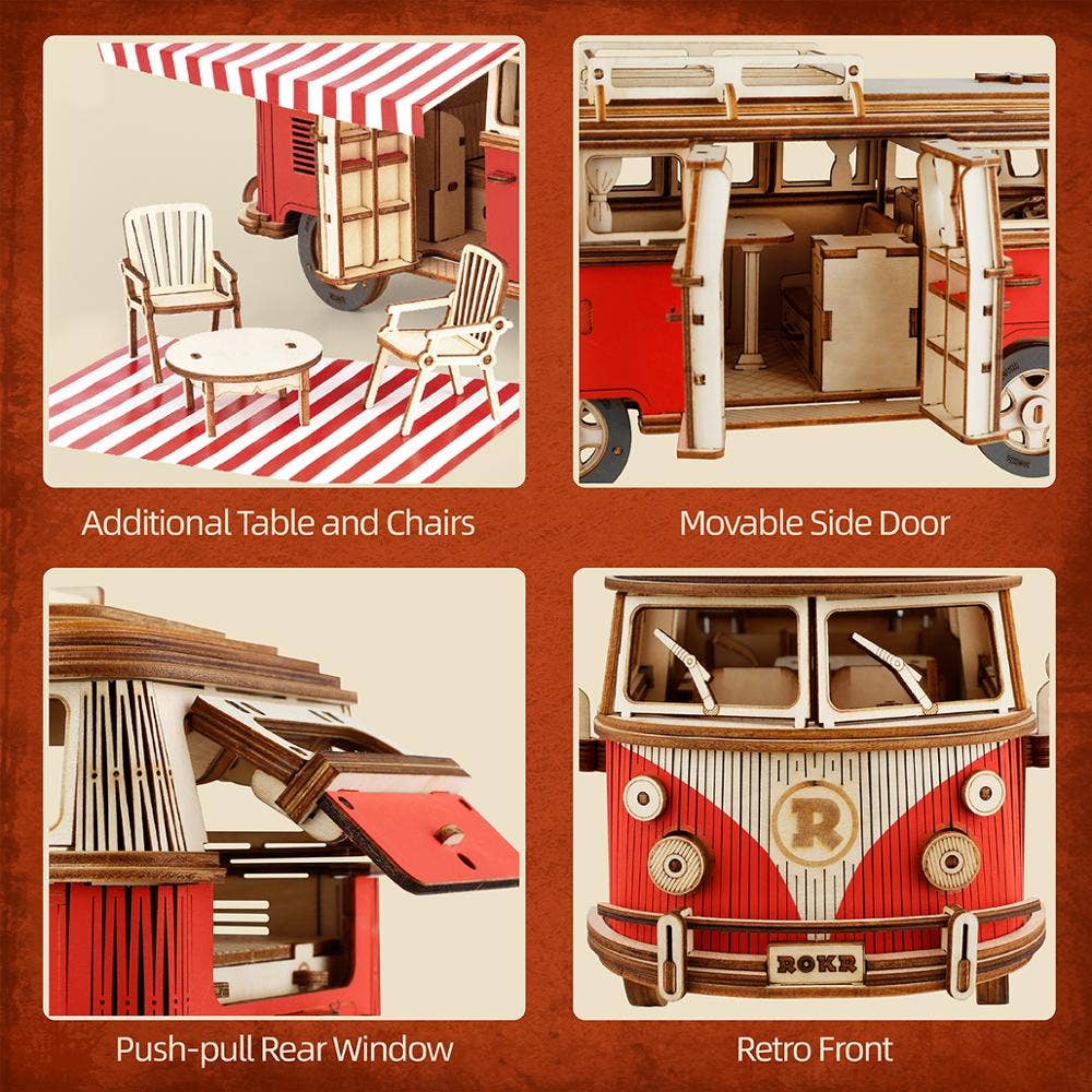 3D Wooden Puzzle: Camper Van