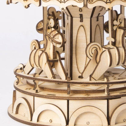 3D Laser Cut Wooden Puzzle: Merry-Go-Round