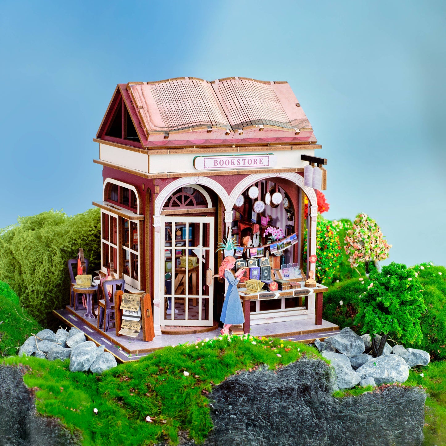 DIY Miniature House Kit: Bookstore