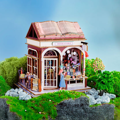 DIY Miniature House Kit: Bookstore