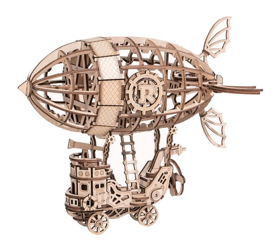 3D Laser Cut Wooden Puzzle: Airship