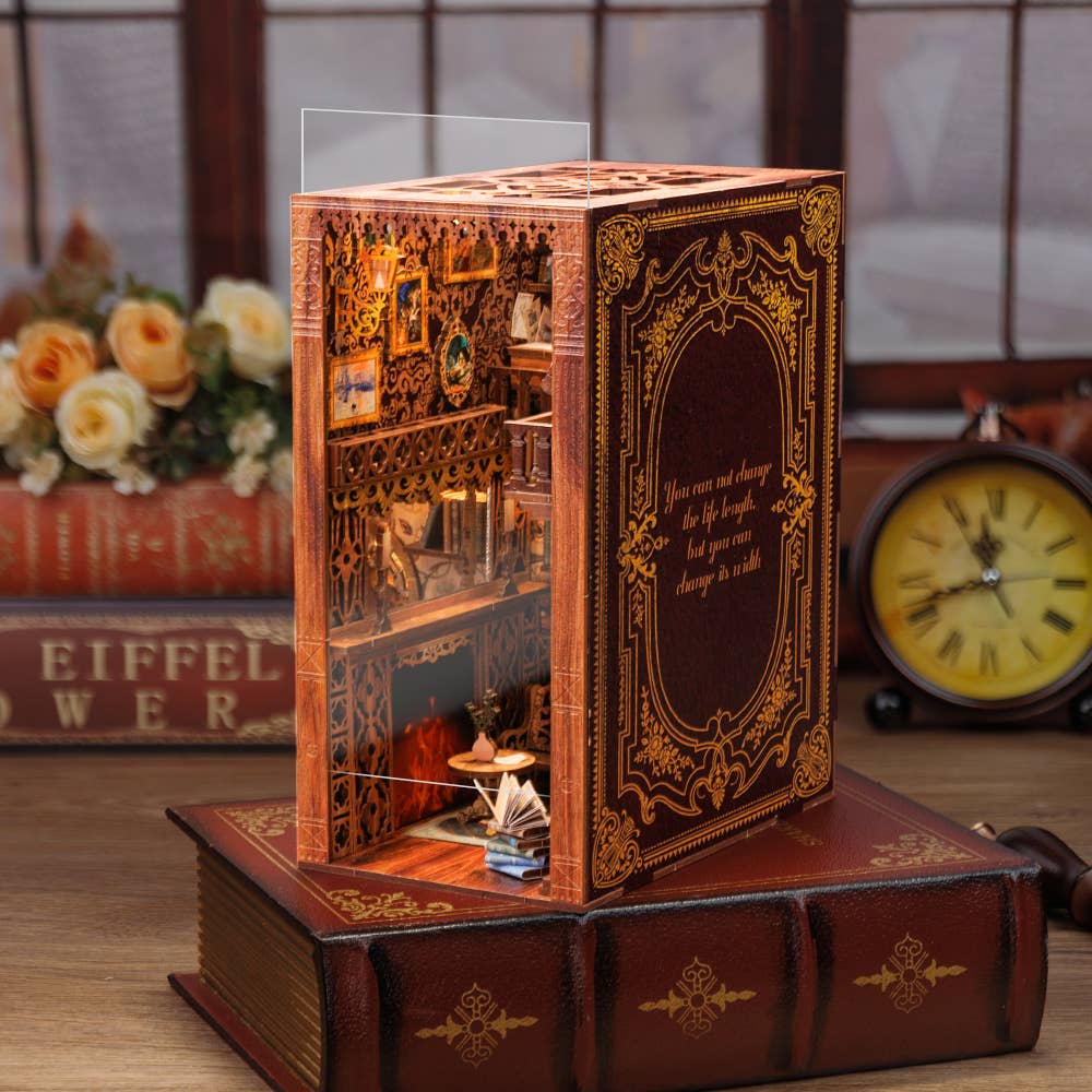 DIY Book Nook Kit: Eternal Bookstore with Dust Cover