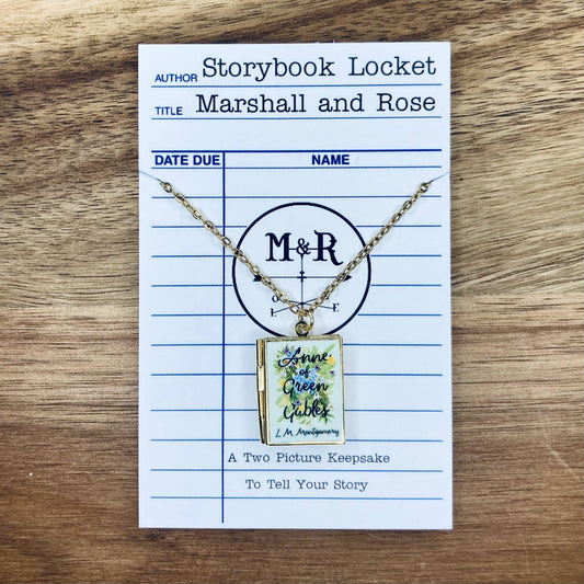 Book Locket Anne of Green Gables - Light Green Bouquet : Brass