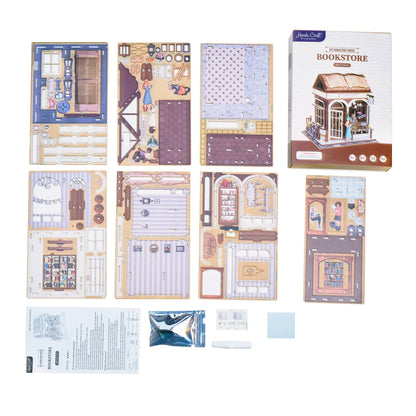DIY Miniature House Kit: Bookstore