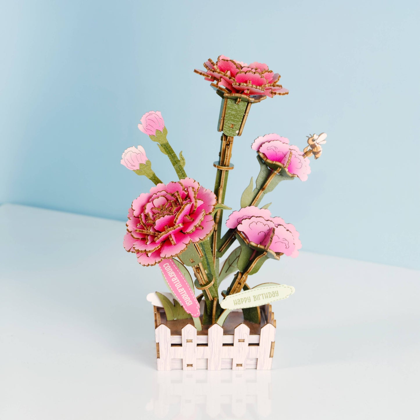 DIY Wooden Puzzle Kit - Carnation Bloom Set